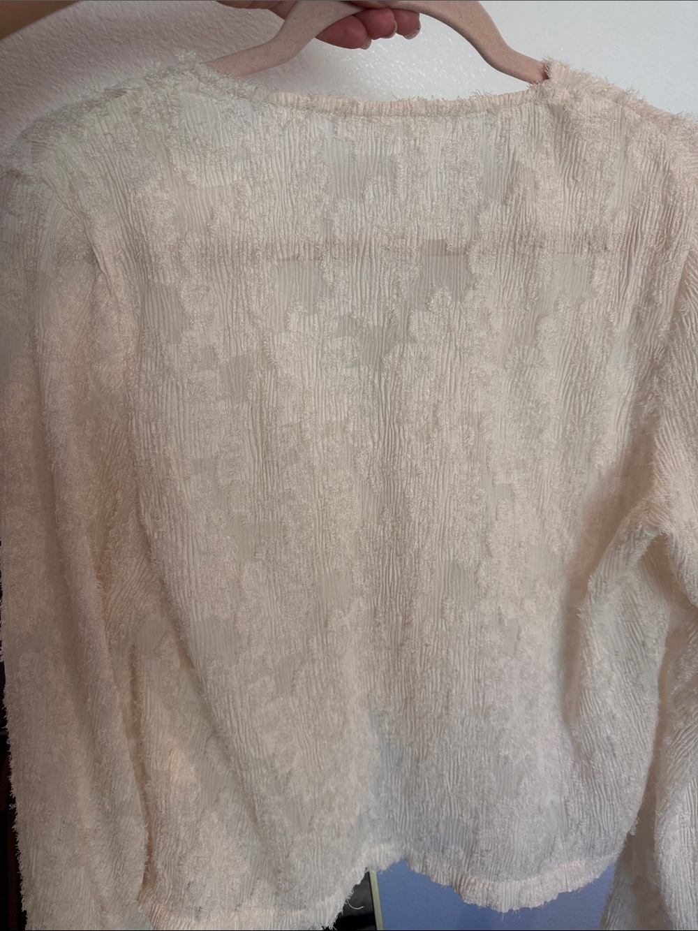 Commense Cream Textured Button-Front Blouse - Picture 4 of 4